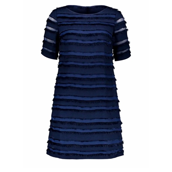 Karl Lagerfeld Dresses & Skirts - Karl Lagerfeld Dark Blue Fringe Embellished Shift Dress